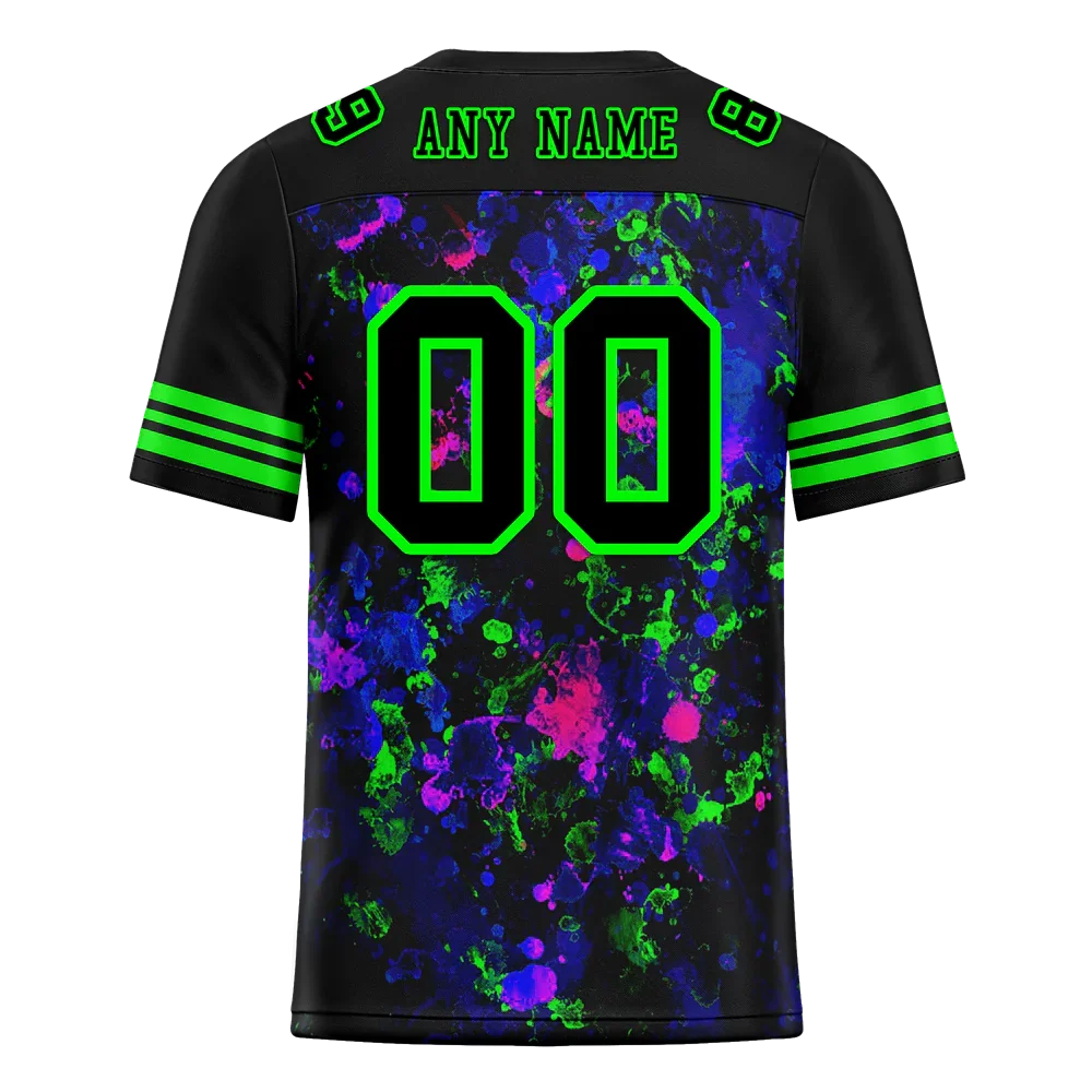 Custom Black Purple Tie Dye Black Personalized Authentic Football Jersey FBJ02-bc0fa80 - Coolcustomize
