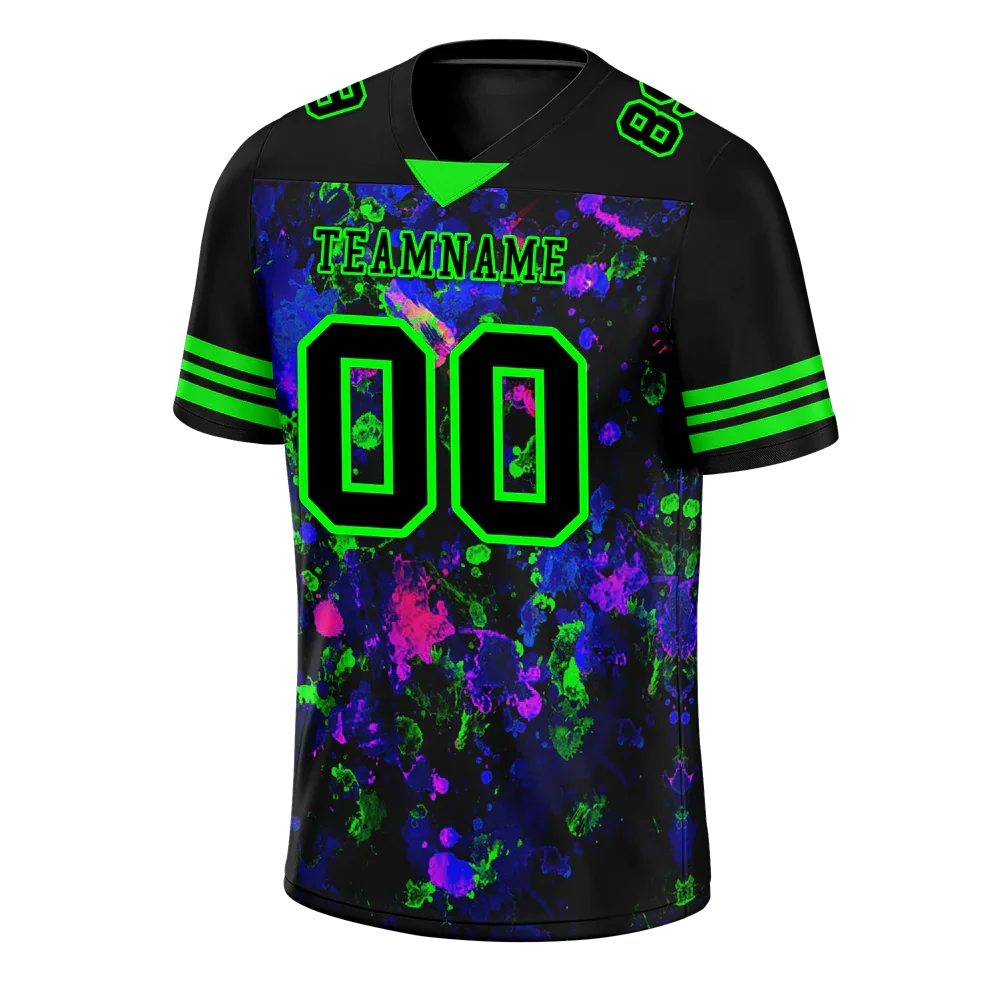 Custom Black Purple Tie Dye Black Personalized Authentic Football Jersey FBJ02-bc0fa80 - Coolcustomize
