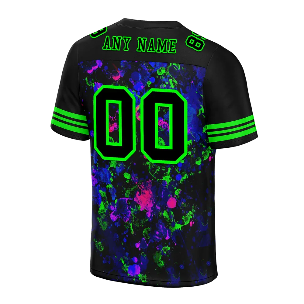 Custom Black Purple Tie Dye Black Personalized Authentic Football Jersey FBJ02-bc0fa80 - Coolcustomize