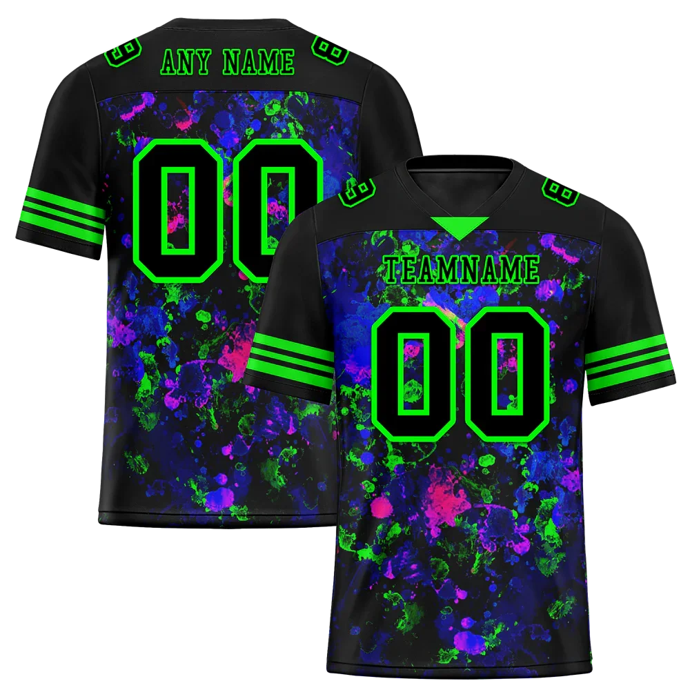 Custom Black Purple Tie Dye Black Personalized Authentic Football Jersey FBJ02-bc0fa80 - Coolcustomize