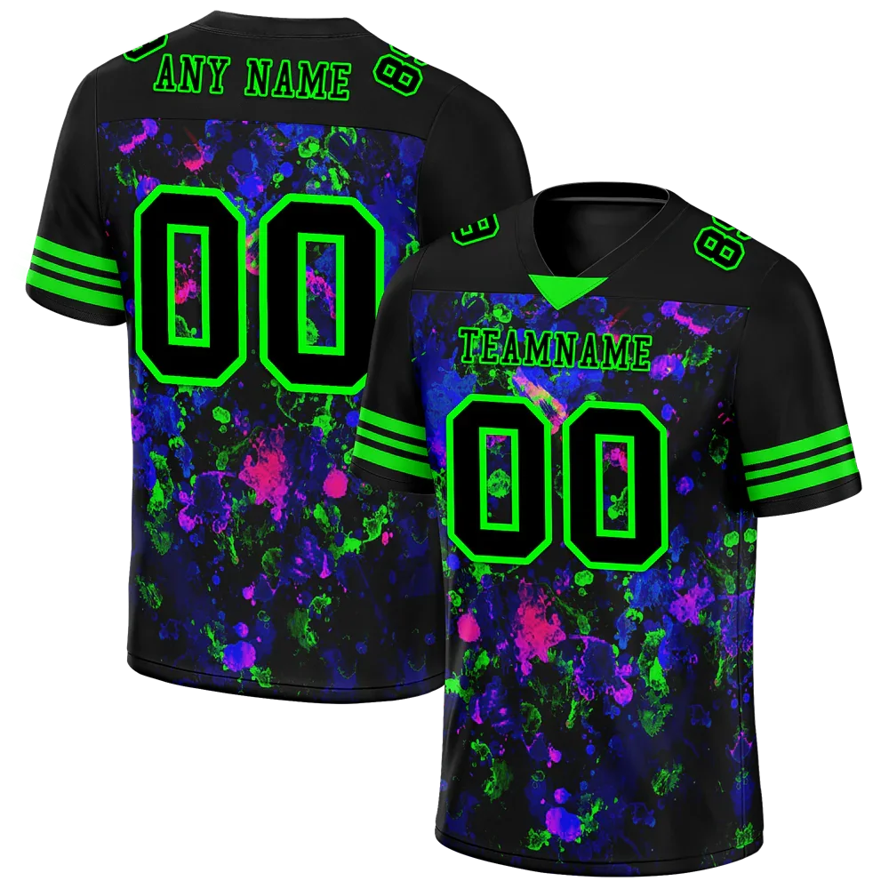 Custom Black Purple Tie Dye Black Personalized Authentic Football Jersey FBJ02-bc0fa80 - Coolcustomize