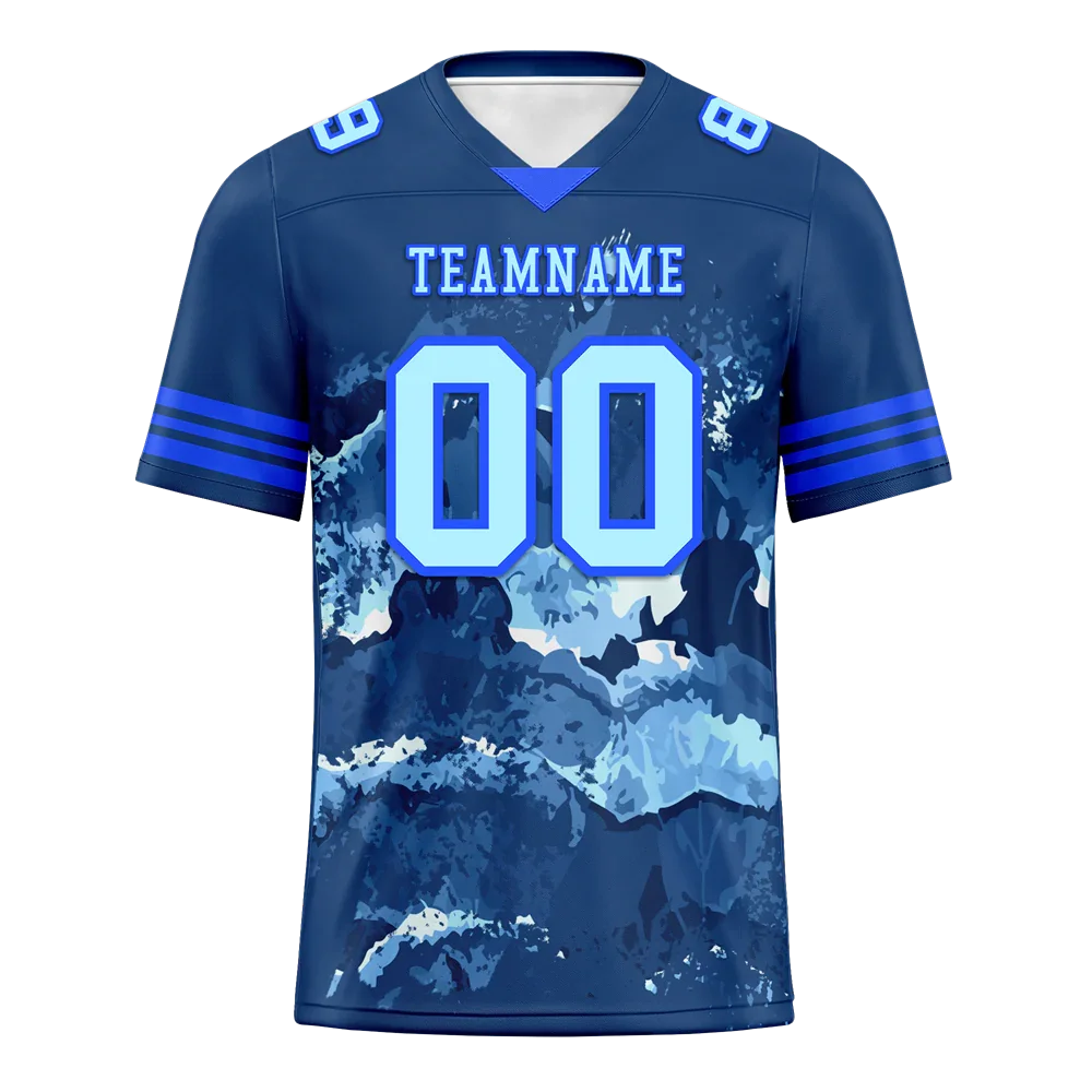 Custom Black Tie Dye Aqua Personalized Authentic Football Jersey FBJ02-bc0fa8d - Coolcustomize
