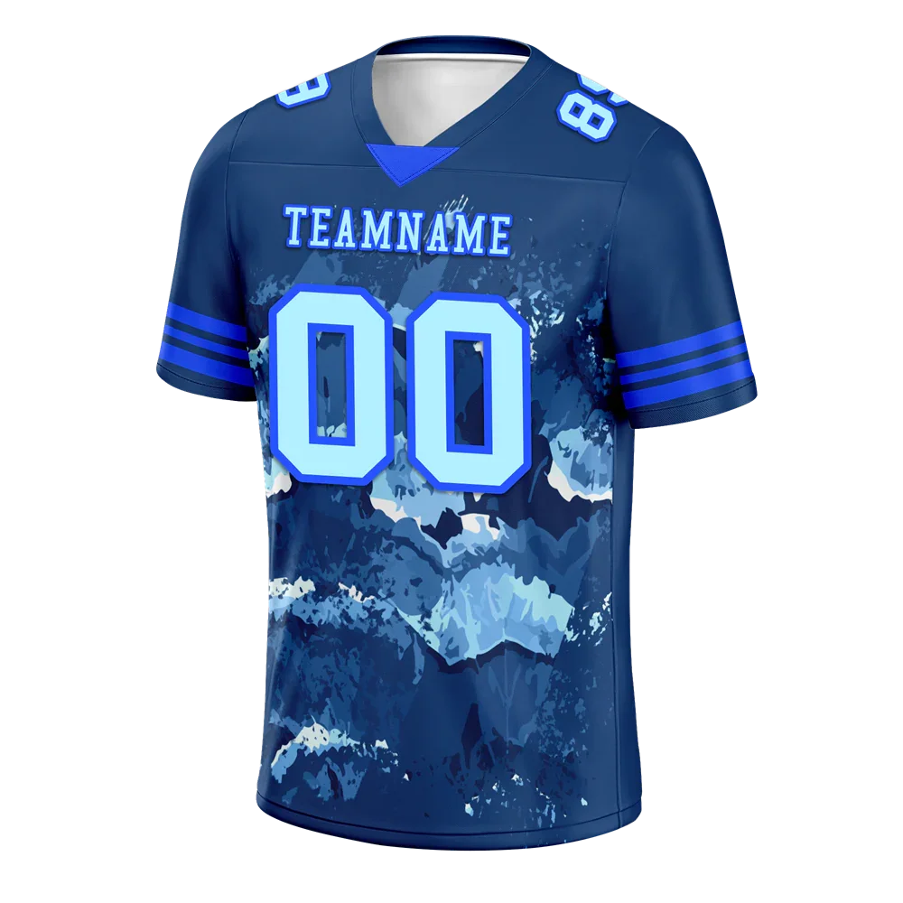 Custom Black Tie Dye Aqua Personalized Authentic Football Jersey FBJ02-bc0fa8d - Coolcustomize