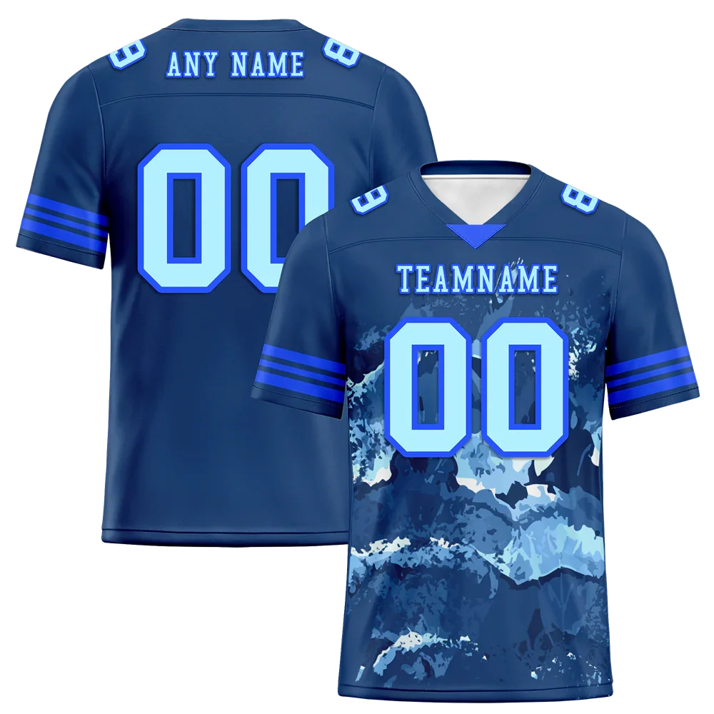 Custom Black Tie Dye Aqua Personalized Authentic Football Jersey FBJ02-bc0fa8d - Coolcustomize