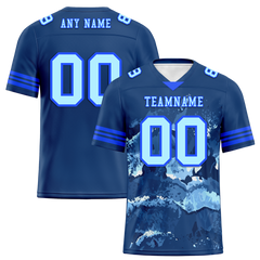 Custom Black Tie Dye Aqua Personalized Authentic Football Jersey FBJ02-bc0fa8d