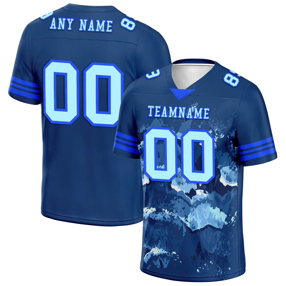 Custom Black Tie Dye Aqua Personalized Authentic Football Jersey FBJ02-bc0fa8d - Coolcustomize