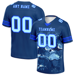 Custom Black Tie Dye Aqua Personalized Authentic Football Jersey FBJ02-bc0fa8d