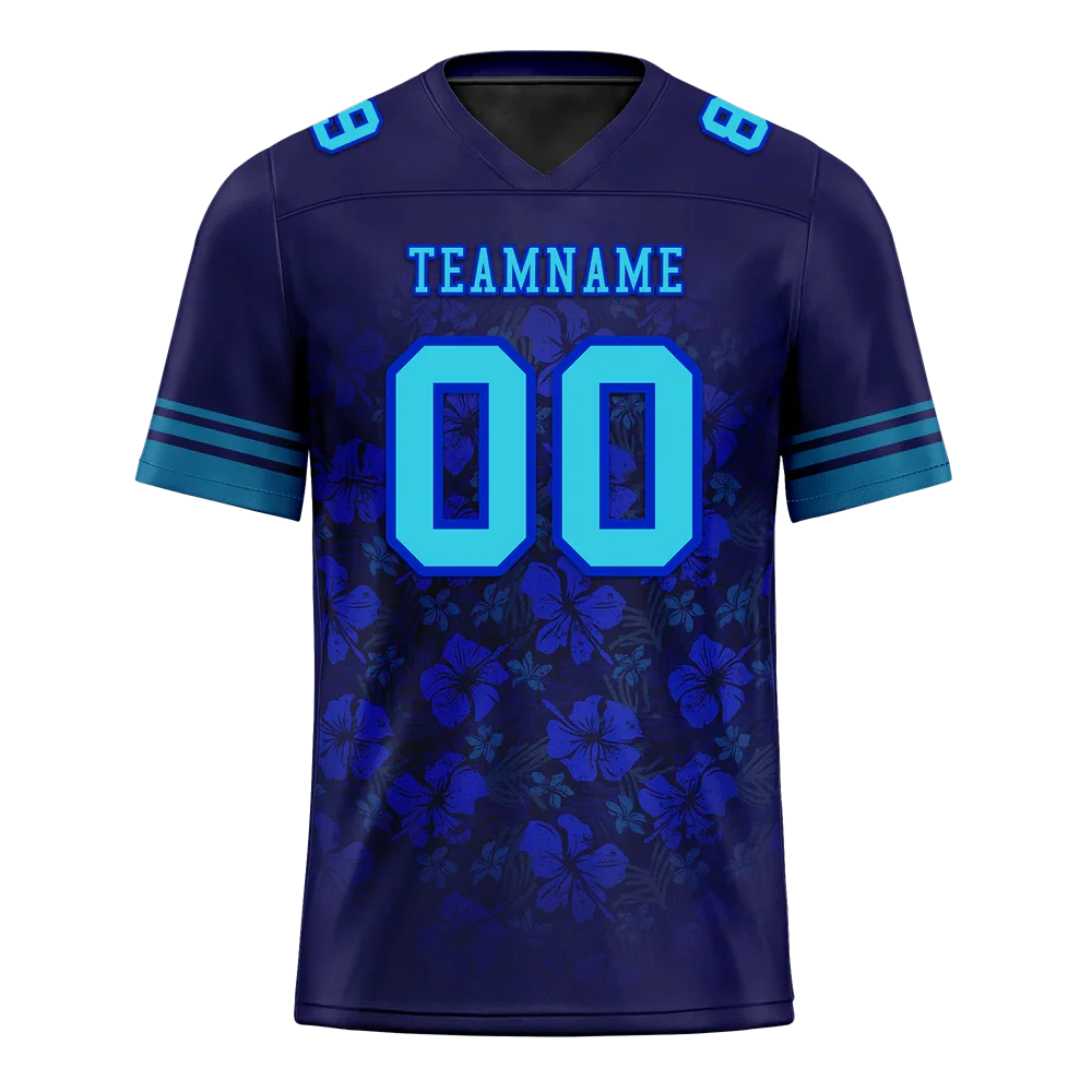 Custom Blue Tie Dye Aqua Personalized Authentic Football Jersey FBJ02-bc0fa87 - Coolcustomize