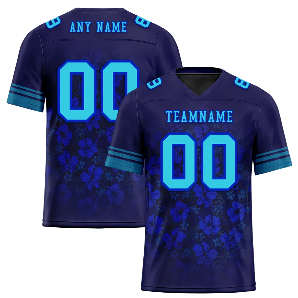 Custom Blue Tie Dye Aqua Personalized Authentic Football Jersey FBJ02-bc0fa87 - Coolcustomize