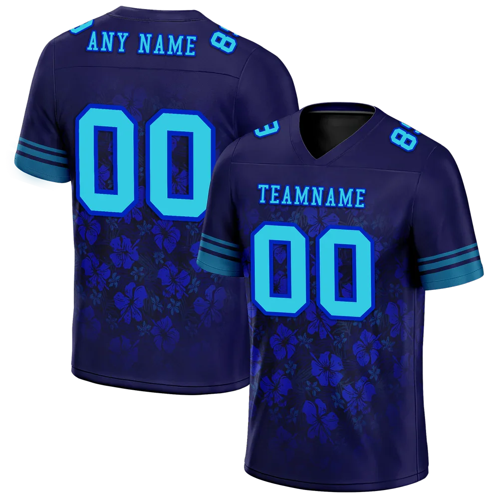 Custom Blue Tie Dye Aqua Personalized Authentic Football Jersey FBJ02-bc0fa87 - Coolcustomize