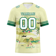 Custom Yellow Hawaii White Personalized Authentic Football Jersey FBJ02-bc0fa89