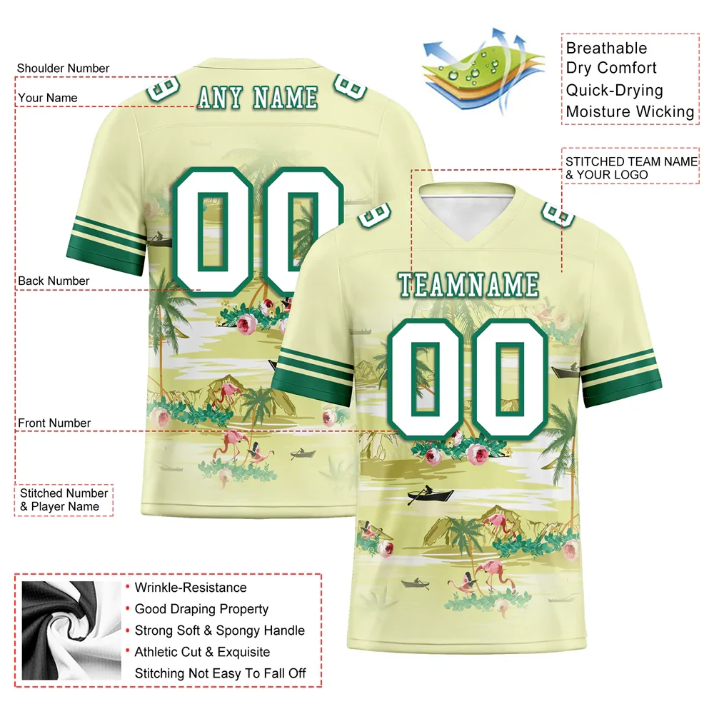 Custom Yellow Hawaii White Personalized Authentic Football Jersey FBJ02-bc0fa89 - Coolcustomize