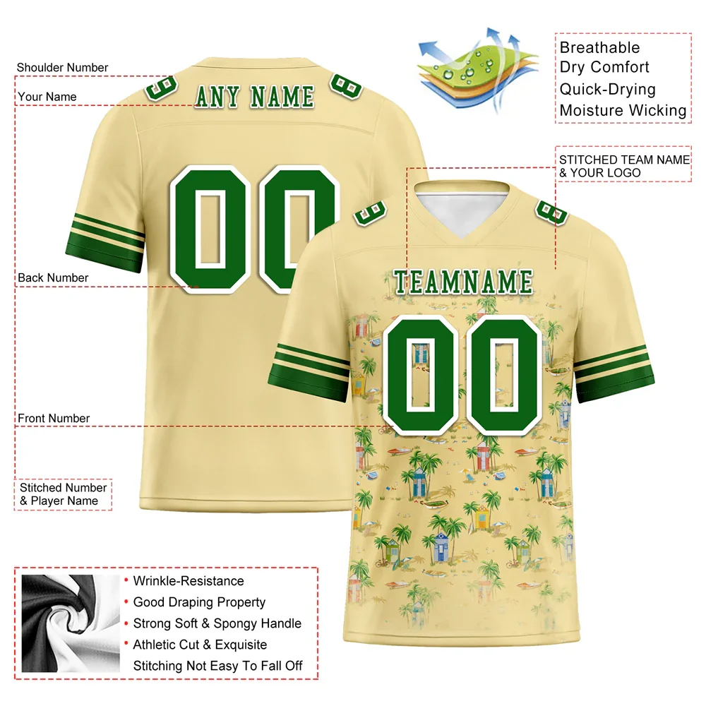 Custom Yellow Hawaii Green Personalized Authentic Football Jersey FBJ02-bc0fa9b - Coolcustomize