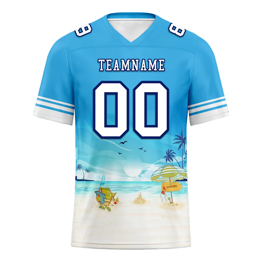 Custom Blue Hawaii White Personalized Authentic Football Jersey FBJ02-bc0fa9c - Coolcustomize