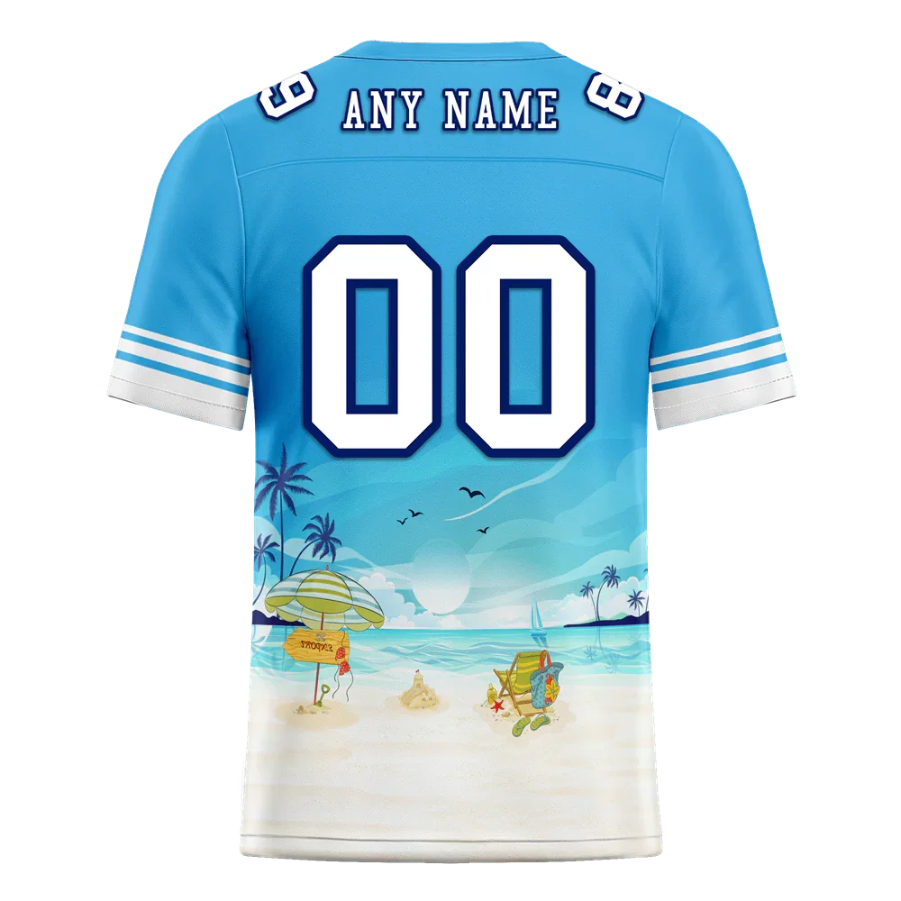 Custom Blue Hawaii White Personalized Authentic Football Jersey FBJ02-bc0fa9c - Coolcustomize