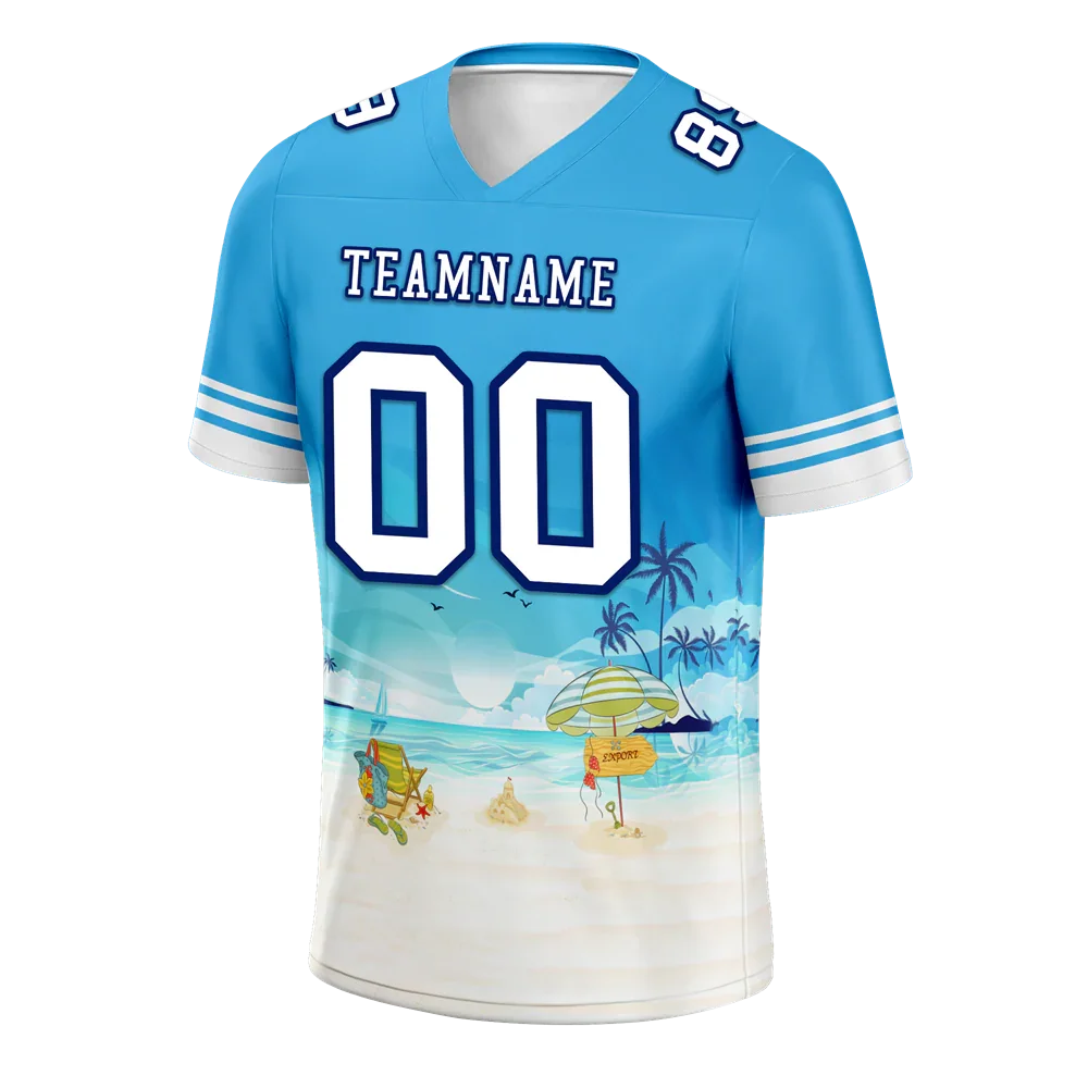 Custom Blue Hawaii White Personalized Authentic Football Jersey FBJ02-bc0fa9c - Coolcustomize