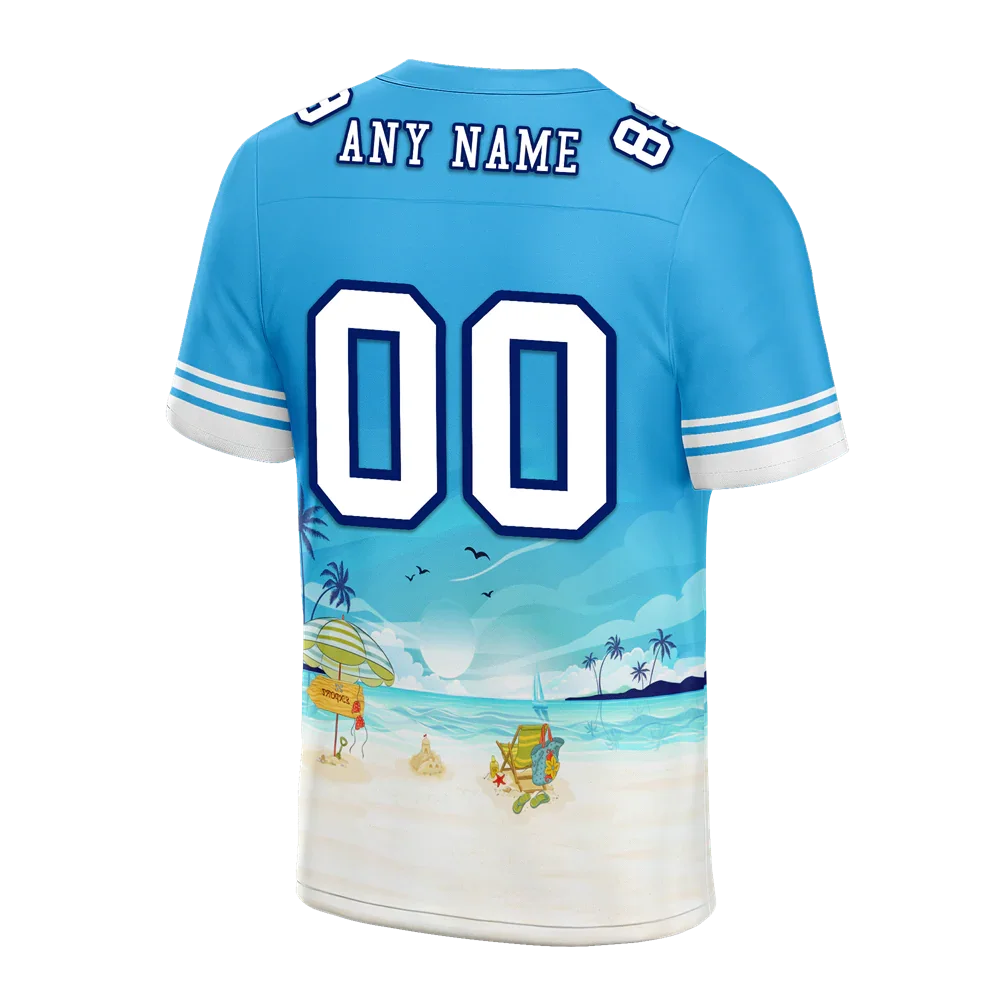 Custom Blue Hawaii White Personalized Authentic Football Jersey FBJ02-bc0fa9c - Coolcustomize
