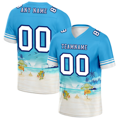 Custom Blue Hawaii White Personalized Authentic Football Jersey FBJ02-bc0fa9c