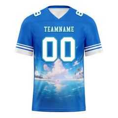 Custom Blue Hawaii White Personalized Authentic Football Jersey FBJ02-bc0fa9d