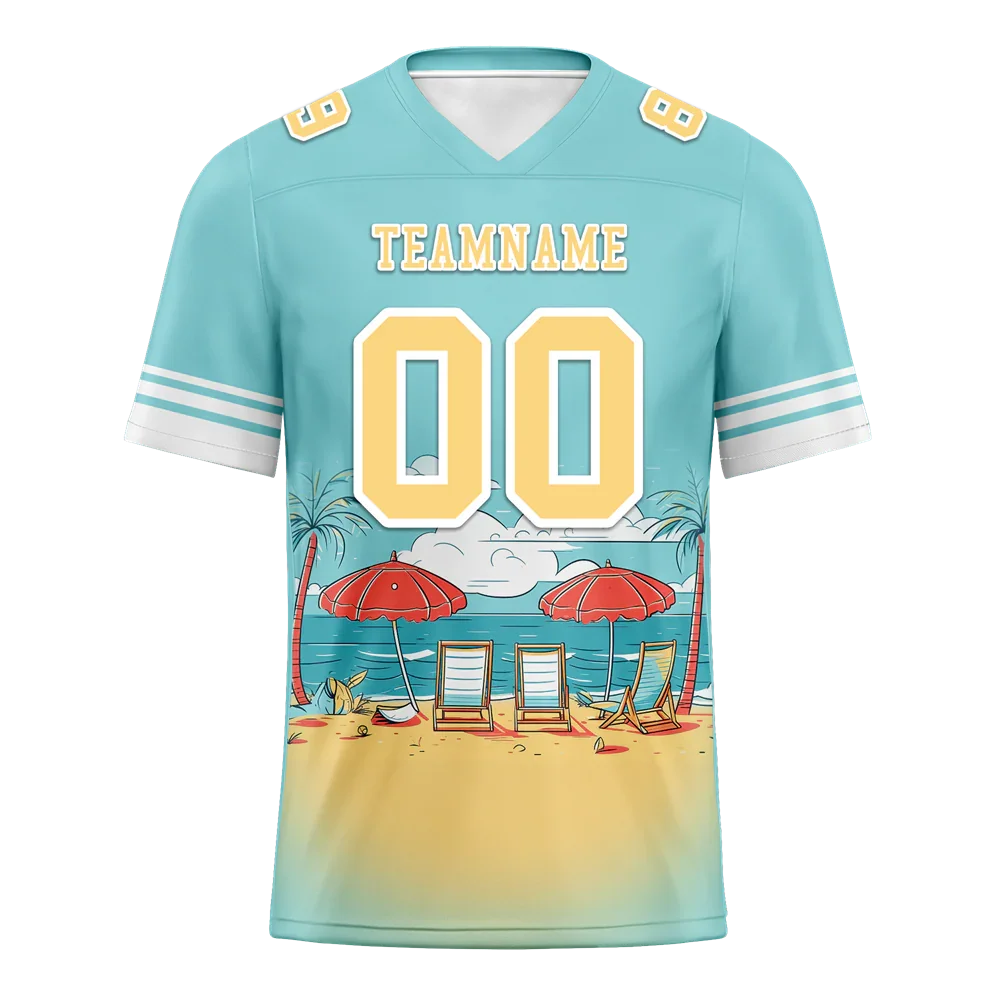 Custom Aqua Hawaii Yellow Personalized Authentic Football Jersey FBJ02-bc0fa9e - Coolcustomize