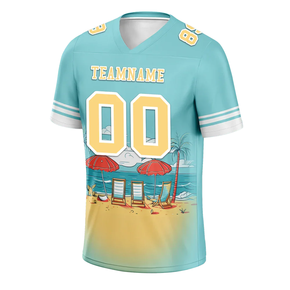 Custom Aqua Hawaii Yellow Personalized Authentic Football Jersey FBJ02-bc0fa9e - Coolcustomize