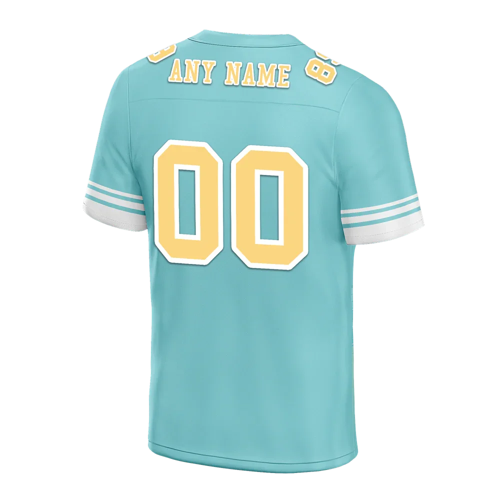 Custom Aqua Hawaii Yellow Personalized Authentic Football Jersey FBJ02-bc0fa9e - Coolcustomize