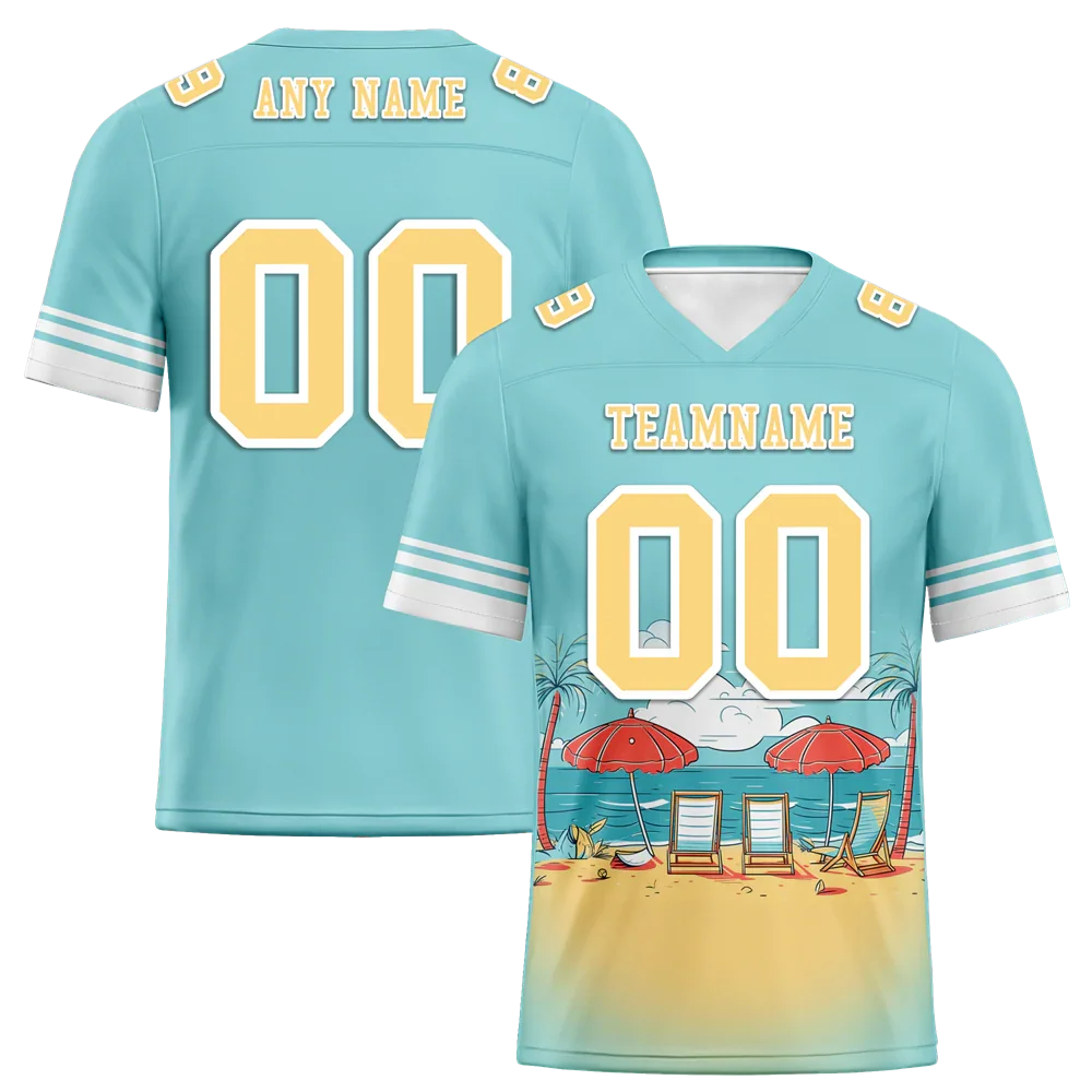 Custom Aqua Hawaii Yellow Personalized Authentic Football Jersey FBJ02-bc0fa9e - Coolcustomize