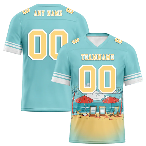 Custom Aqua Hawaii Yellow Personalized Authentic Football Jersey FBJ02-bc0fa9e - Coolcustomize