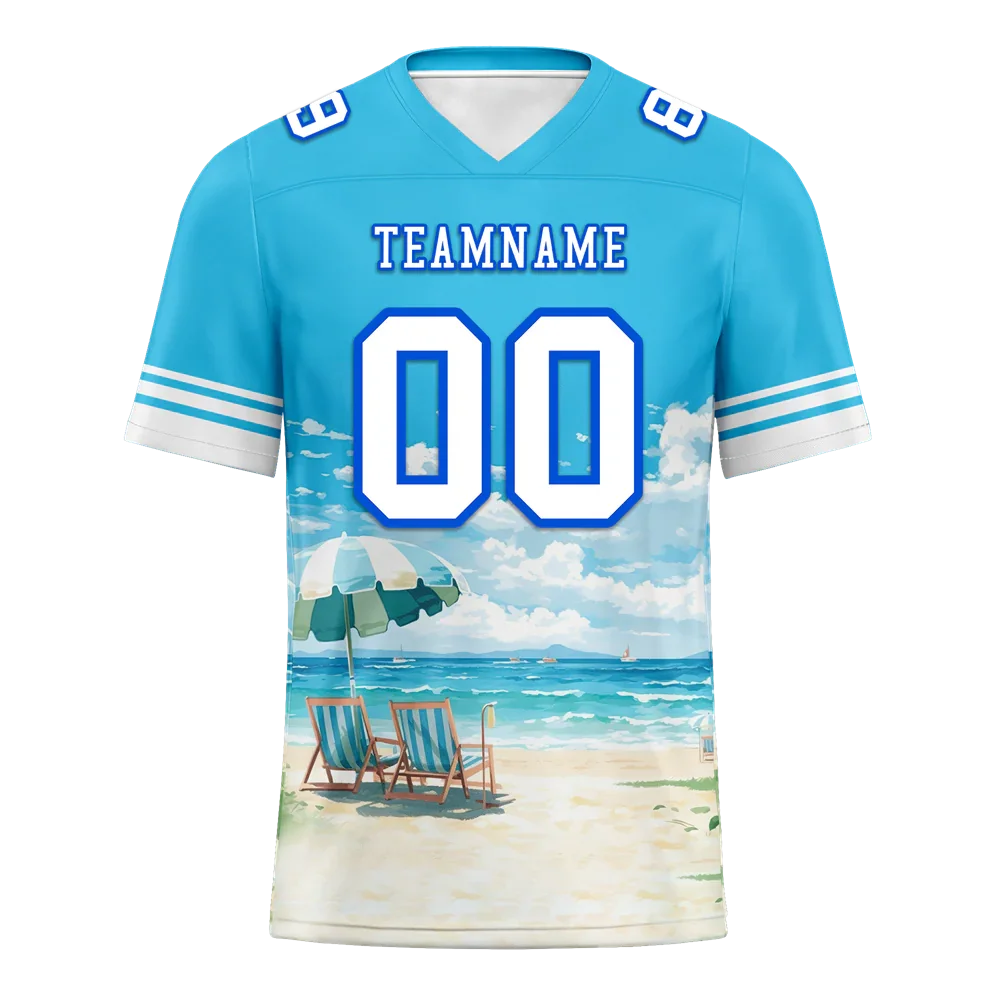 Custom Aqua Hawaii White Personalized Authentic Football Jersey FBJ02-bc0fa99 - Coolcustomize
