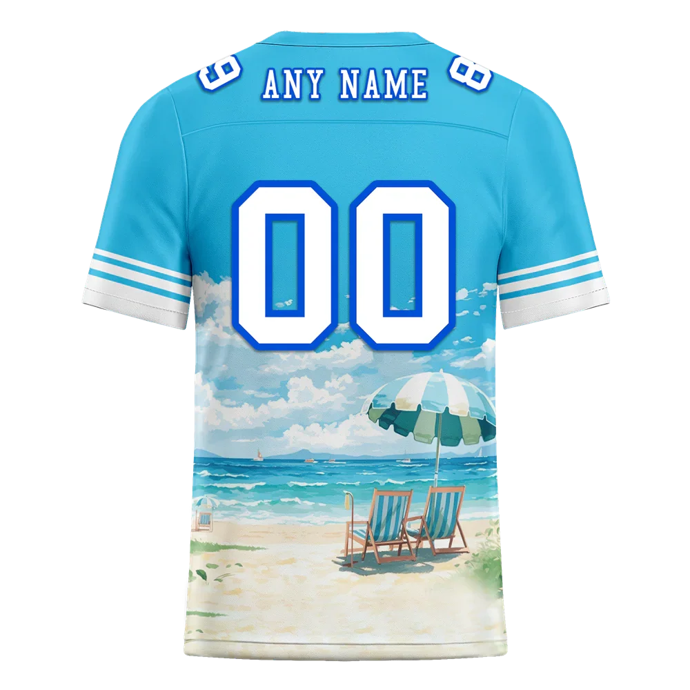 Custom Aqua Hawaii White Personalized Authentic Football Jersey FBJ02-bc0fa99 - Coolcustomize