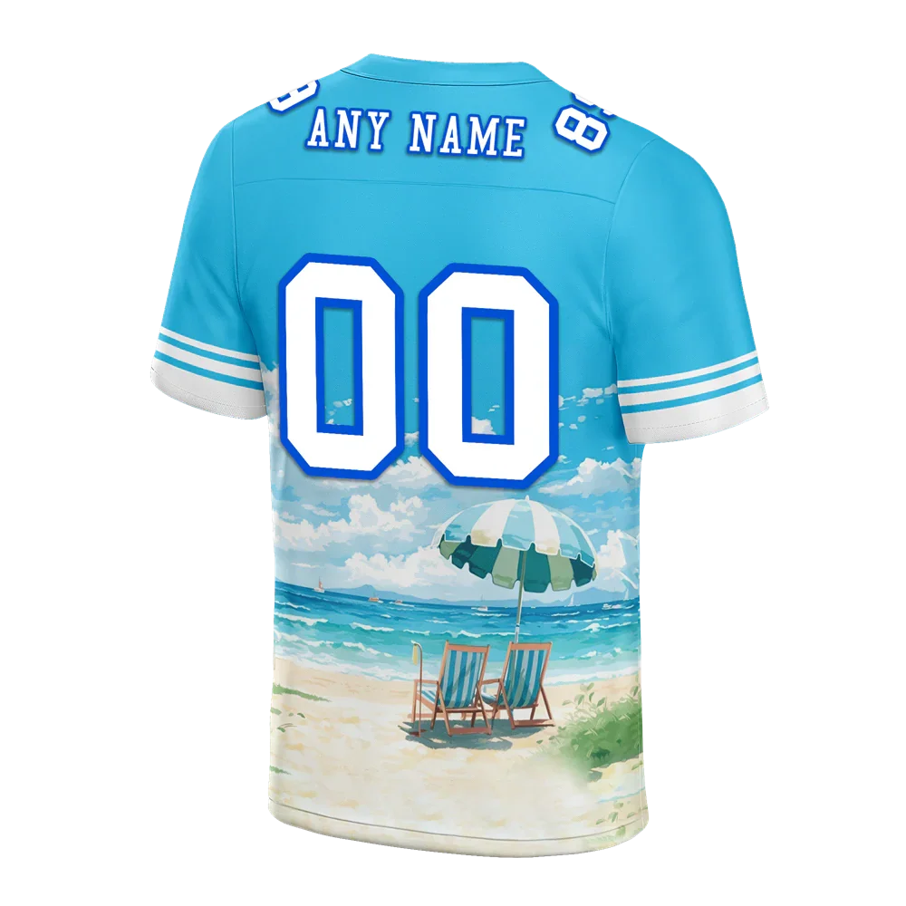 Custom Aqua Hawaii White Personalized Authentic Football Jersey FBJ02-bc0fa99 - Coolcustomize