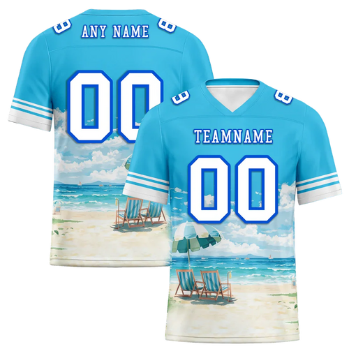 Custom Aqua Hawaii White Personalized Authentic Football Jersey FBJ02-bc0fa99 - Coolcustomize