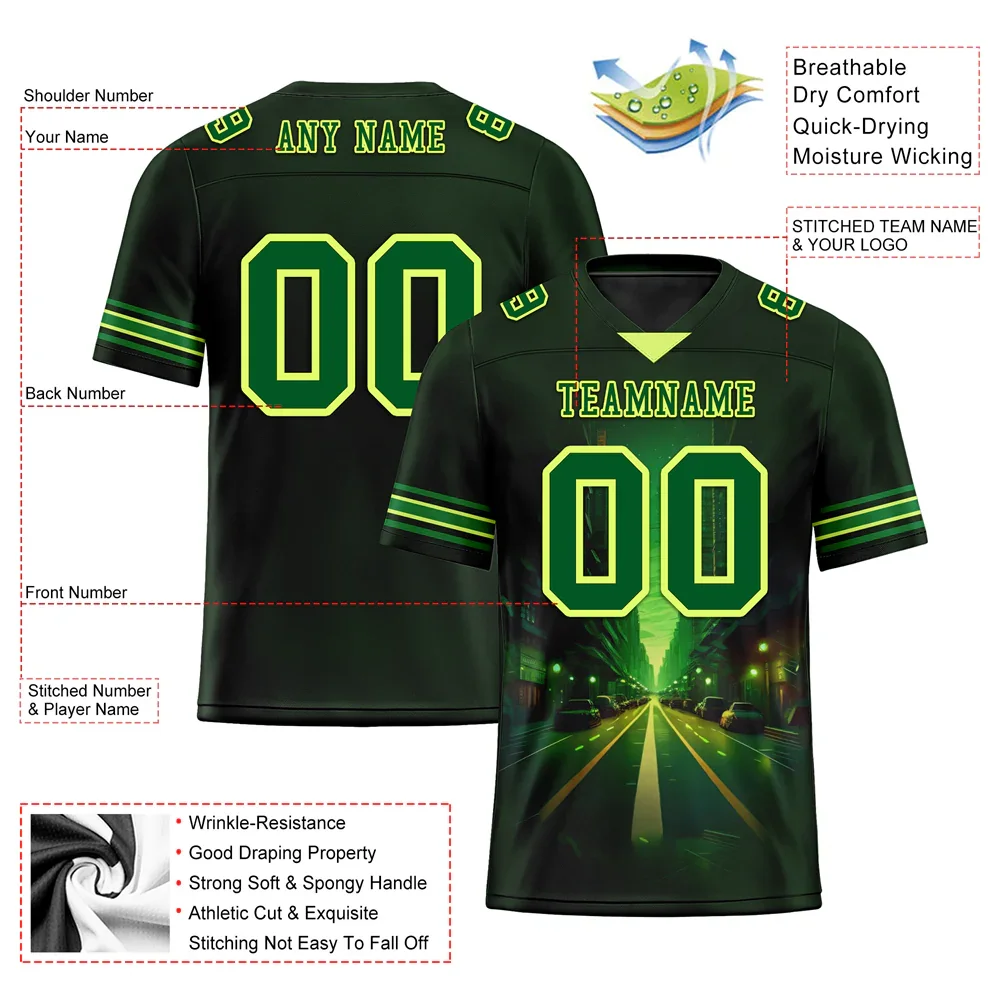 Custom Black Drift Fashion Green Personalized Authentic Football Jersey FBJ02-bc0fb0b - Coolcustomize