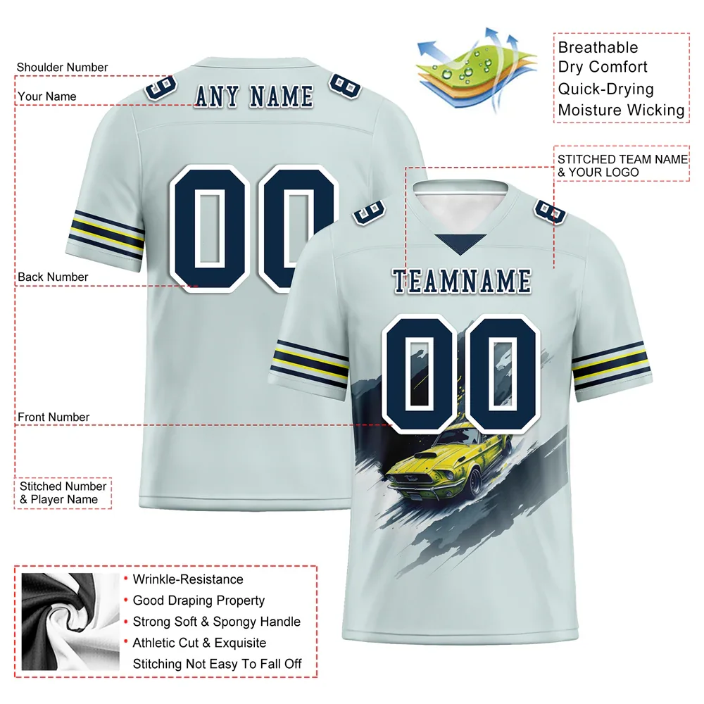 Custom Grey Drift Fashion Black Personalized Authentic Football Jersey FBJ02-bc0fb0c - Coolcustomize