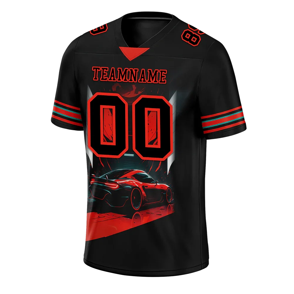 Custom Black Red Drift Fashion Black Personalized Authentic Football Jersey FBJ02-bc0fb0d - Coolcustomize