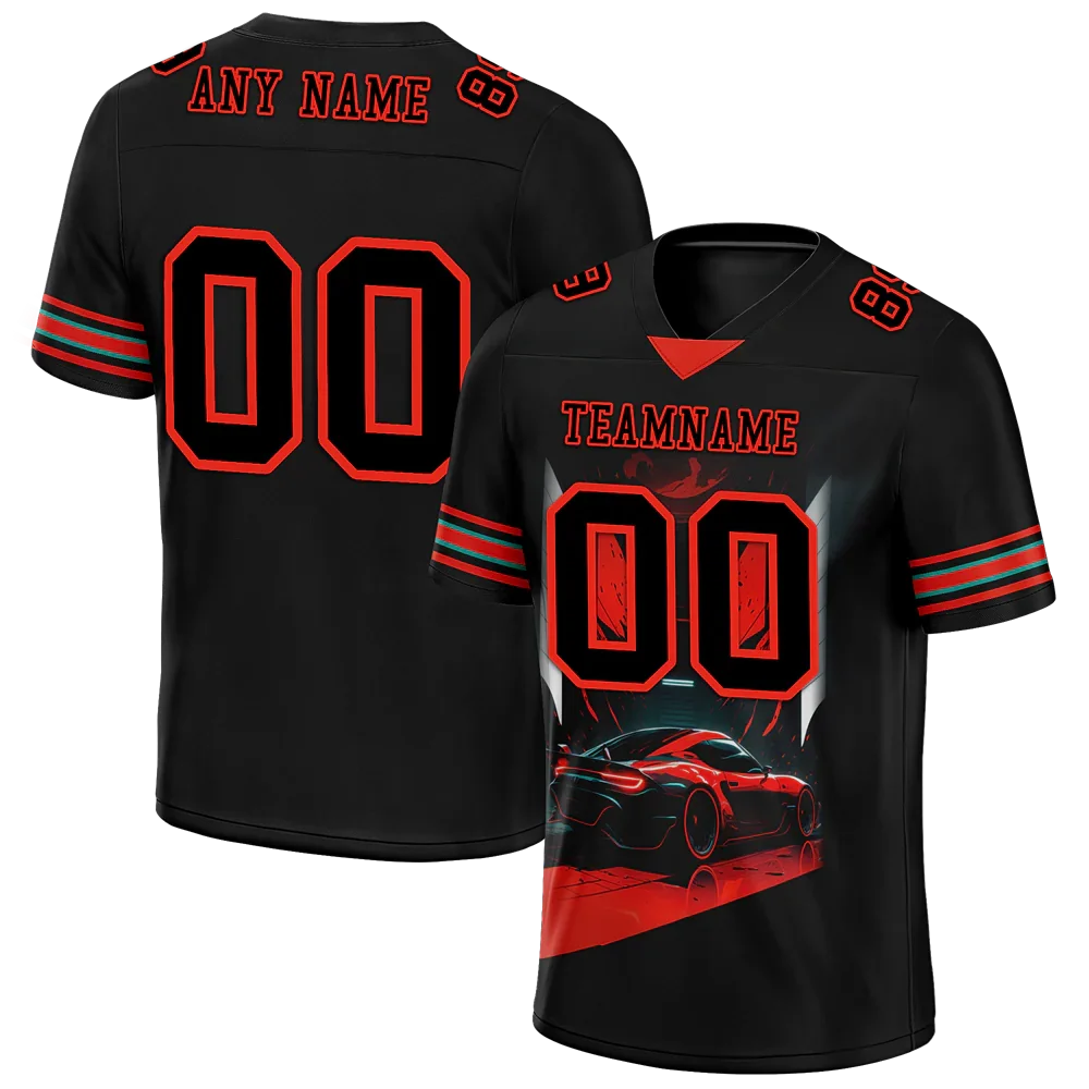Custom Black Red Drift Fashion Black Personalized Authentic Football Jersey FBJ02-bc0fb0d - Coolcustomize