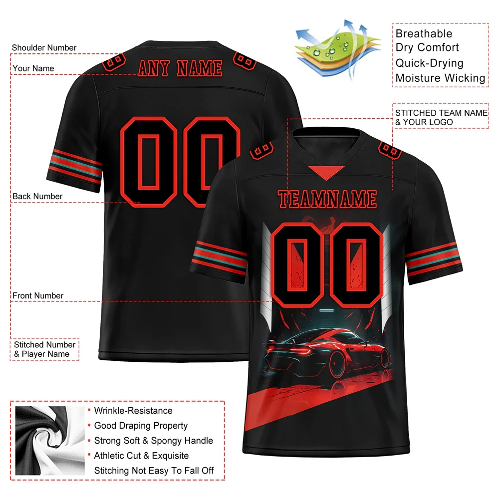 Custom Black Red Drift Fashion Black Personalized Authentic Football Jersey FBJ02-bc0fb0d - Coolcustomize