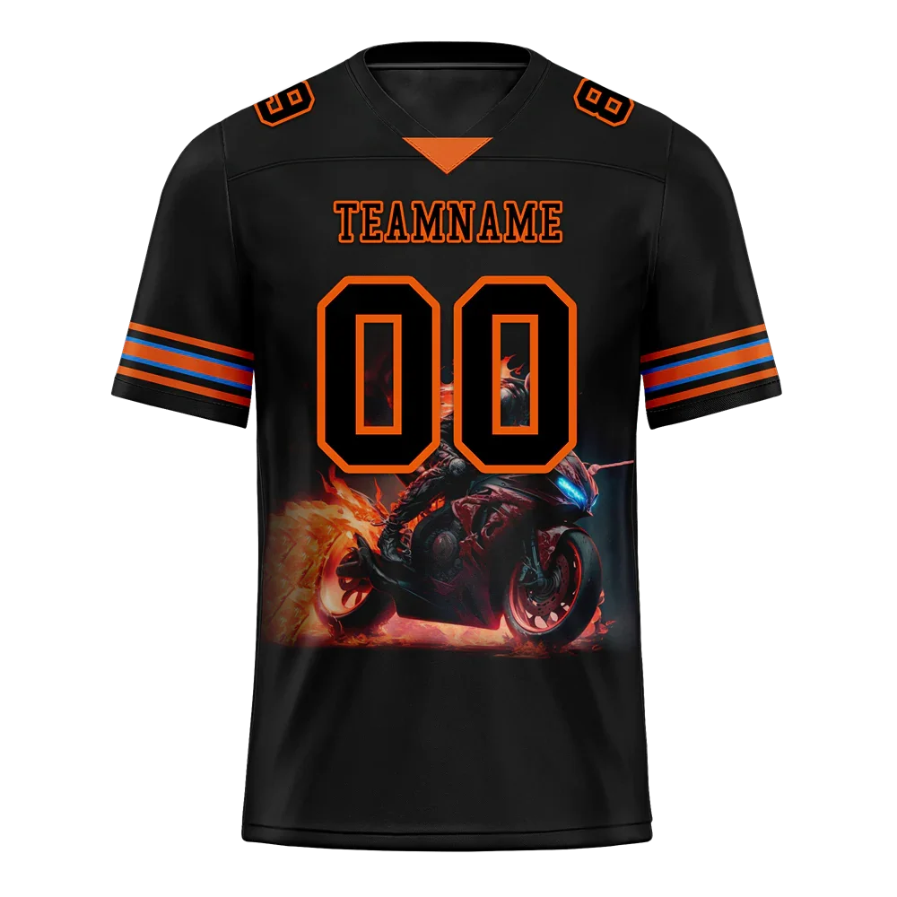 Custom Black Orange Drift Fashion Black Personalized Authentic Football Jersey FBJ02-bc0fb0e - Coolcustomize