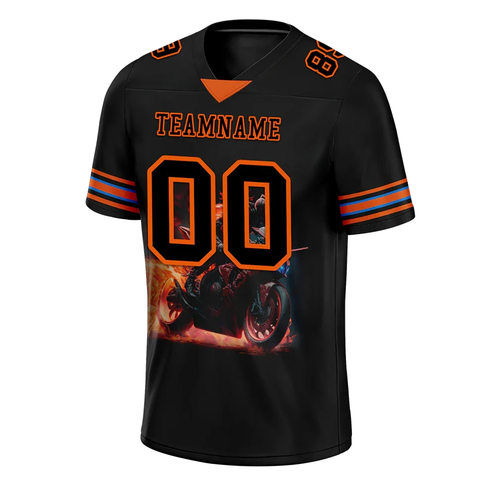 Custom Black Orange Drift Fashion Black Personalized Authentic Football Jersey FBJ02-bc0fb0e - Coolcustomize