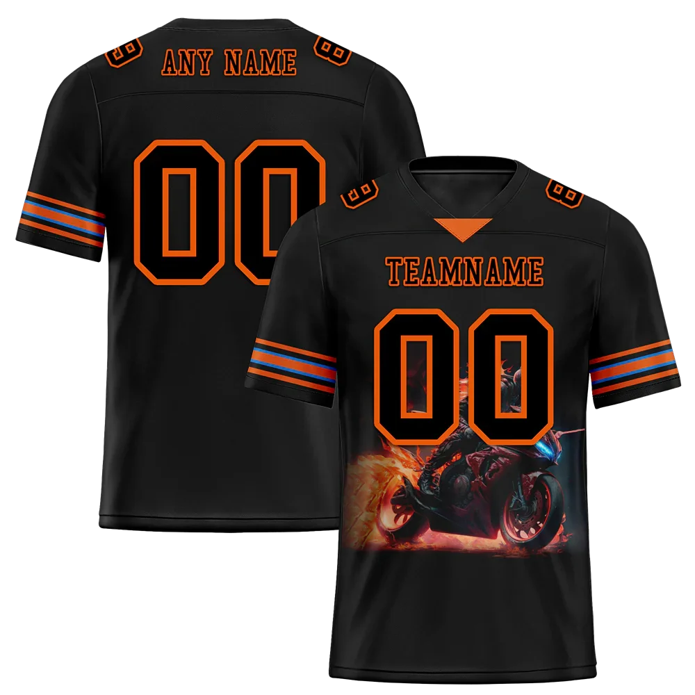 Custom Black Orange Drift Fashion Black Personalized Authentic Football Jersey FBJ02-bc0fb0e - Coolcustomize