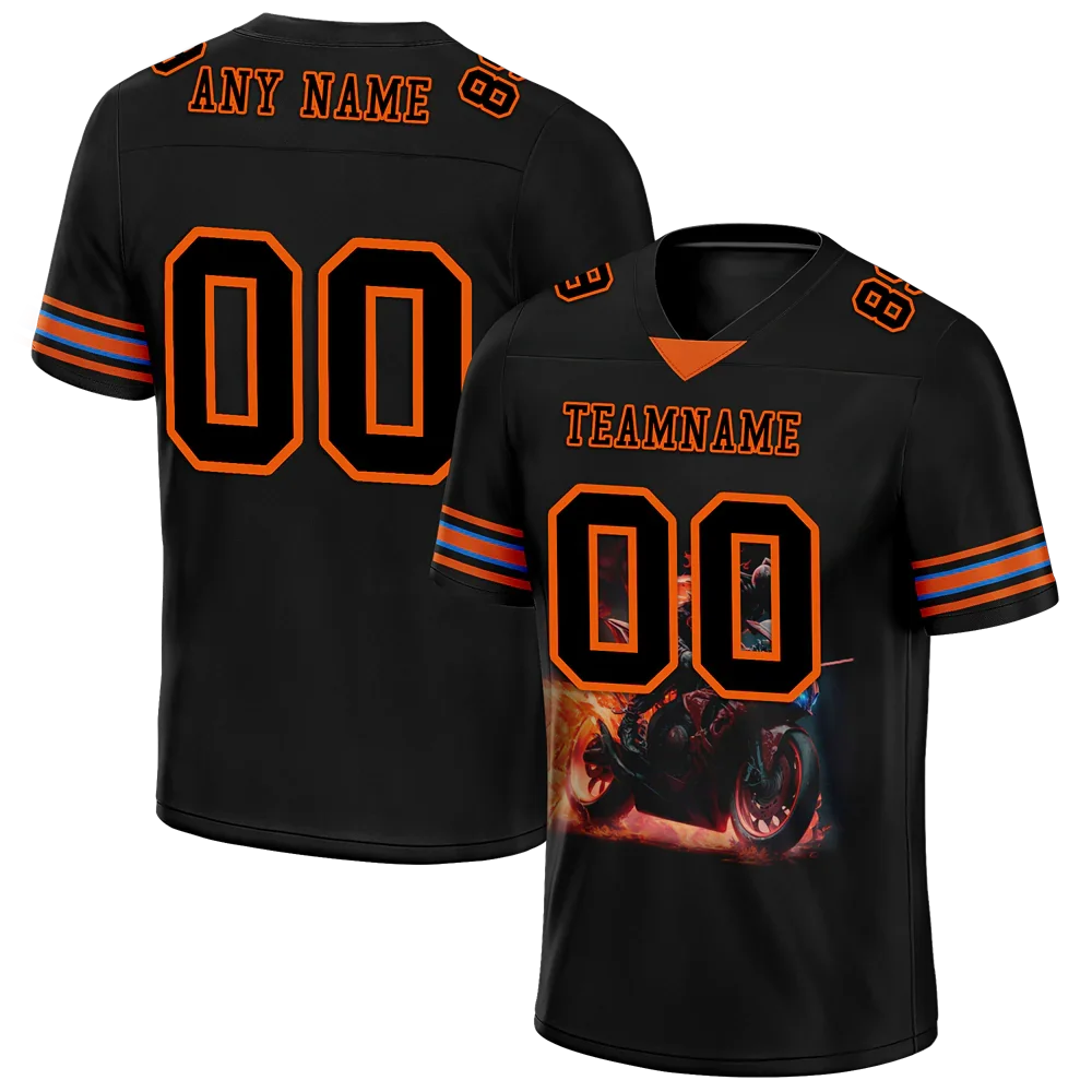 Custom Black Orange Drift Fashion Black Personalized Authentic Football Jersey FBJ02-bc0fb0e - Coolcustomize