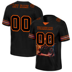 Custom Black Orange Drift Fashion Black Personalized Authentic Football Jersey FBJ02-bc0fb0e