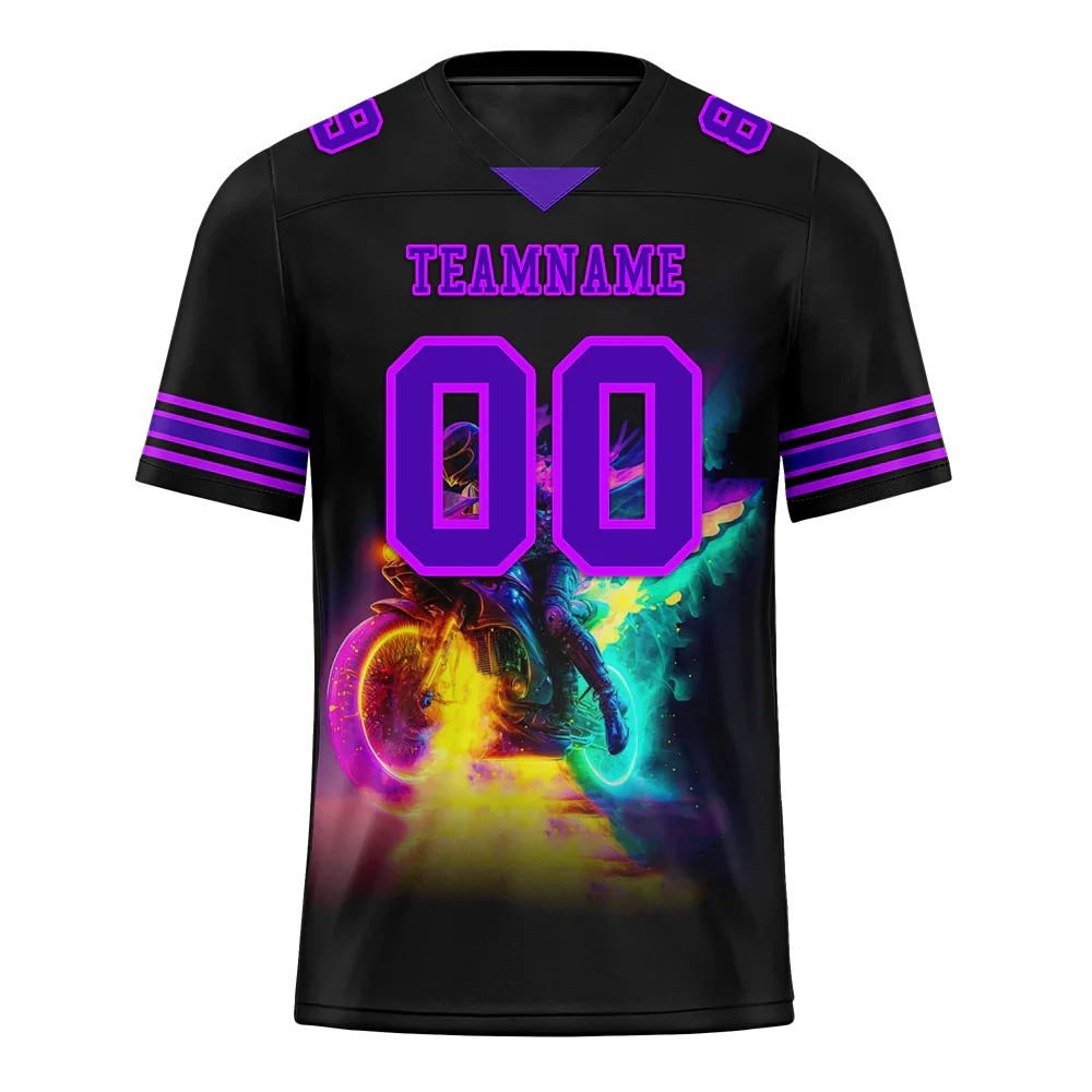 Custom Black Drift Fashion Purple Personalized Authentic Football Jersey FBJ02-bc0fb08 - Coolcustomize