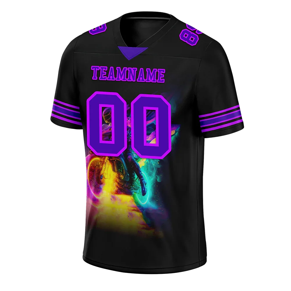 Custom Black Drift Fashion Purple Personalized Authentic Football Jersey FBJ02-bc0fb08 - Coolcustomize