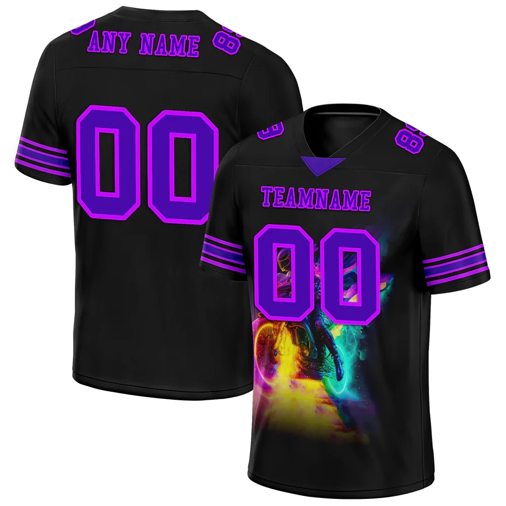 Custom Black Drift Fashion Purple Personalized Authentic Football Jersey FBJ02-bc0fb08 - Coolcustomize