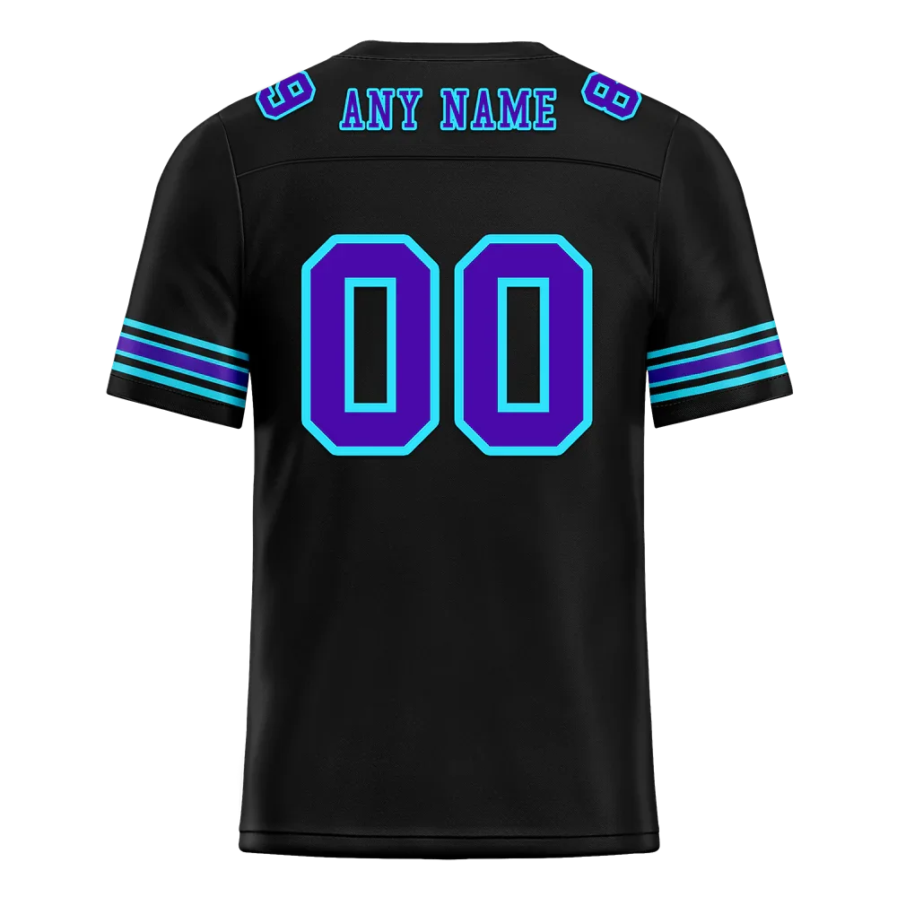 Custom Black Aqua Drift Fashion Purple Personalized Authentic Football Jersey FBJ02-bc0fb09 - Coolcustomize