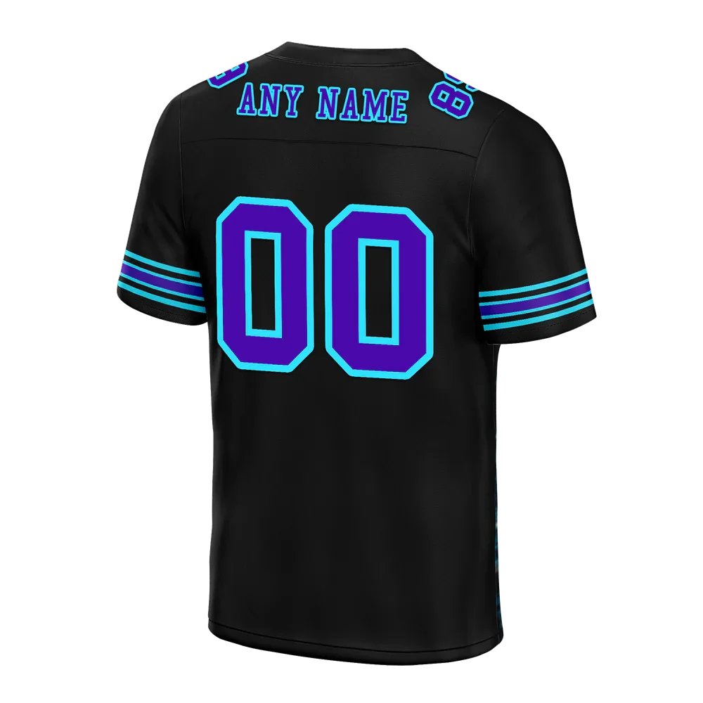 Custom Black Aqua Drift Fashion Purple Personalized Authentic Football Jersey FBJ02-bc0fb09 - Coolcustomize
