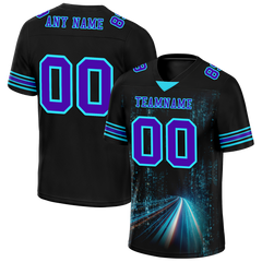 Custom Black Aqua Drift Fashion Purple Personalized Authentic Football Jersey FBJ02-bc0fb09