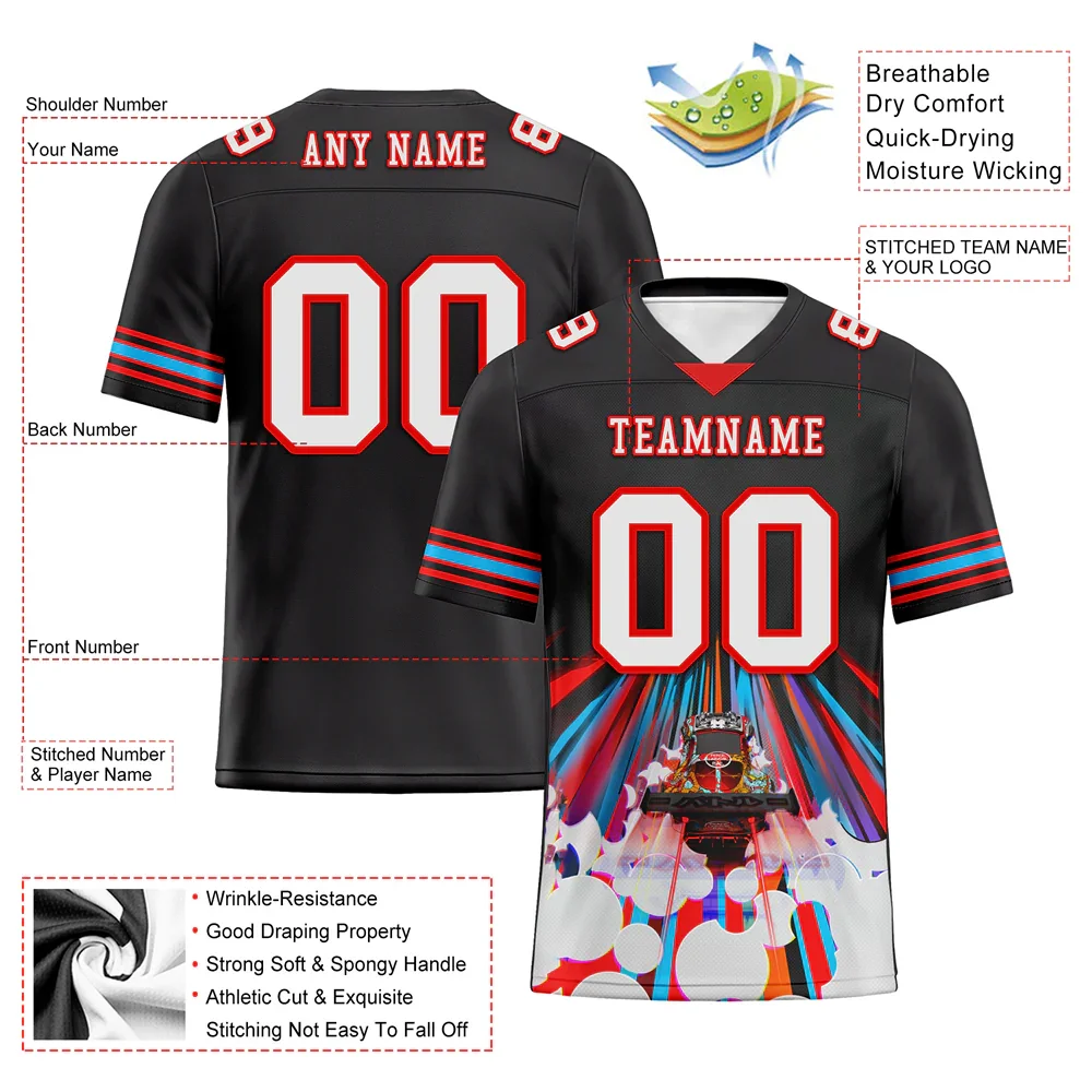 Custom Black Drift Fashion White Personalized Authentic Football Jersey FBJ02-bc0fba0 - Coolcustomize