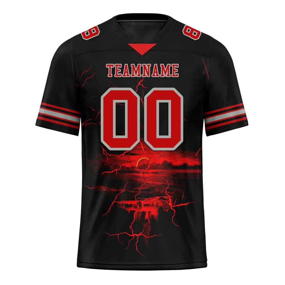 Custom Black Skull Fashion Red Personalized Authentic Football Jersey FBJ02-bc0fbaa - Coolcustomize